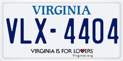 VA license plate VLX4404