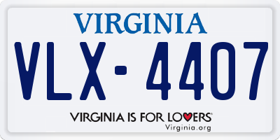 VA license plate VLX4407