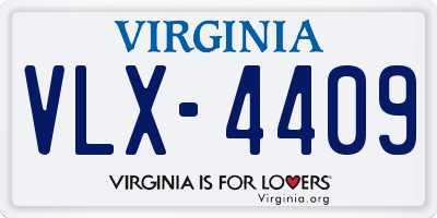 VA license plate VLX4409