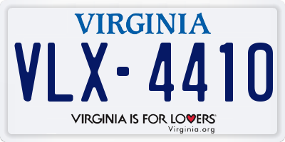 VA license plate VLX4410