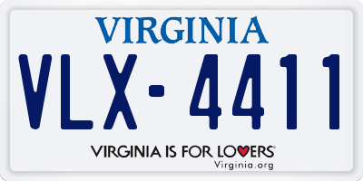 VA license plate VLX4411