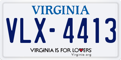 VA license plate VLX4413