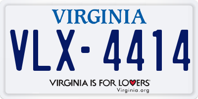 VA license plate VLX4414