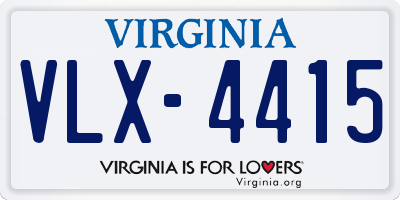 VA license plate VLX4415