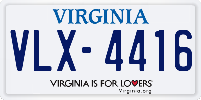 VA license plate VLX4416