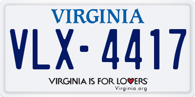 VA license plate VLX4417