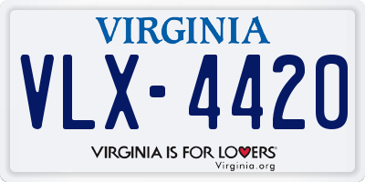 VA license plate VLX4420