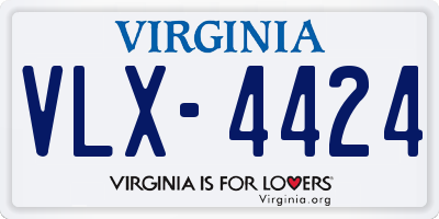 VA license plate VLX4424