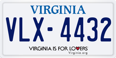 VA license plate VLX4432