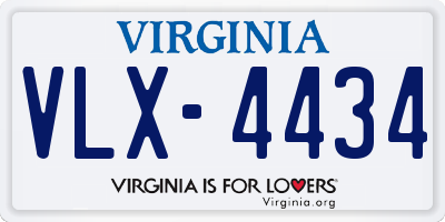 VA license plate VLX4434