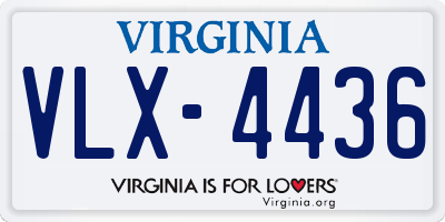 VA license plate VLX4436