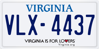 VA license plate VLX4437