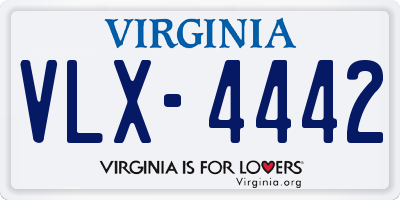 VA license plate VLX4442