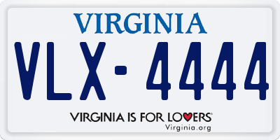 VA license plate VLX4444