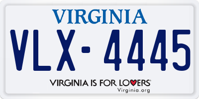 VA license plate VLX4445