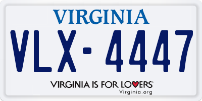 VA license plate VLX4447