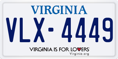 VA license plate VLX4449