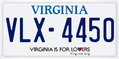 VA license plate VLX4450