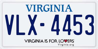 VA license plate VLX4453