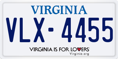 VA license plate VLX4455