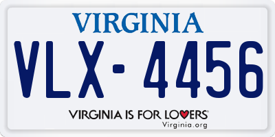 VA license plate VLX4456