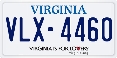 VA license plate VLX4460