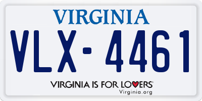 VA license plate VLX4461