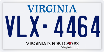 VA license plate VLX4464