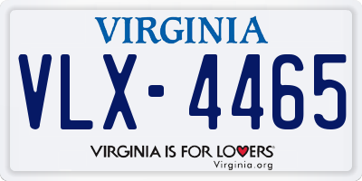 VA license plate VLX4465