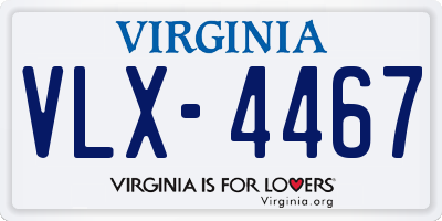 VA license plate VLX4467