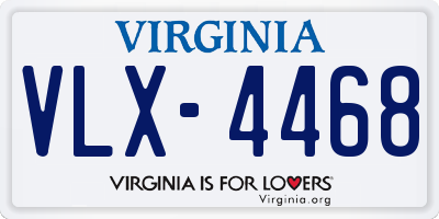 VA license plate VLX4468