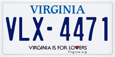 VA license plate VLX4471