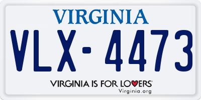 VA license plate VLX4473