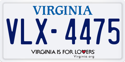 VA license plate VLX4475