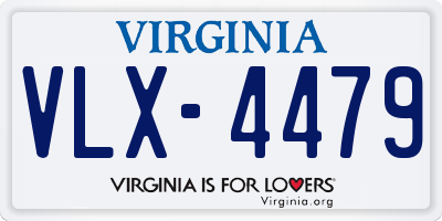 VA license plate VLX4479