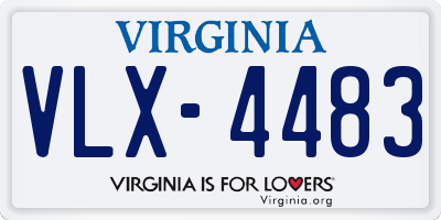 VA license plate VLX4483