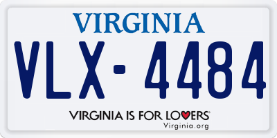 VA license plate VLX4484