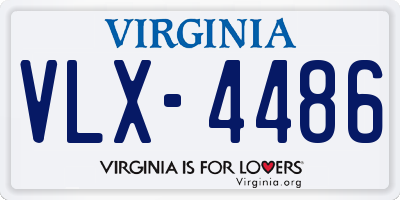 VA license plate VLX4486