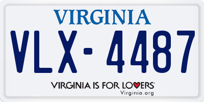 VA license plate VLX4487