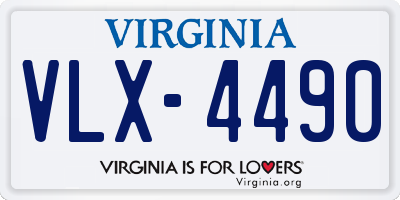 VA license plate VLX4490