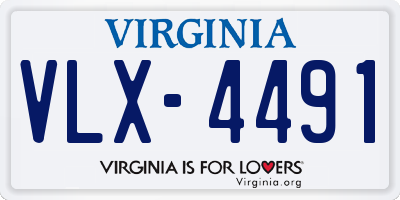 VA license plate VLX4491