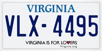 VA license plate VLX4495