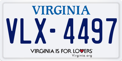 VA license plate VLX4497