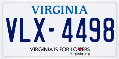 VA license plate VLX4498