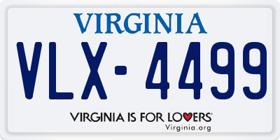 VA license plate VLX4499