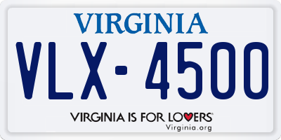 VA license plate VLX4500