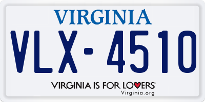 VA license plate VLX4510