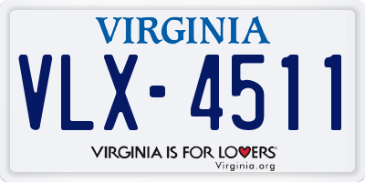 VA license plate VLX4511