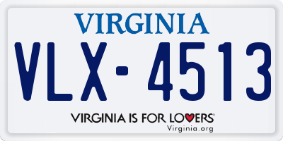 VA license plate VLX4513