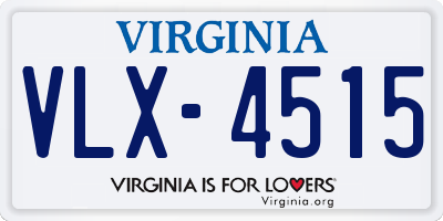 VA license plate VLX4515